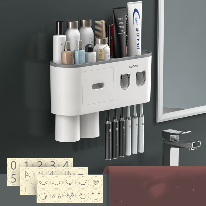 Toothbrush Rack Toothbrush Cup High Grade Gargle Wall Mounted Grey A