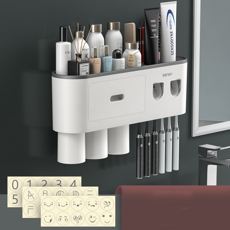 Toothbrush Rack Toothbrush Cup High Grade Gargle Wall Mounted Grey B