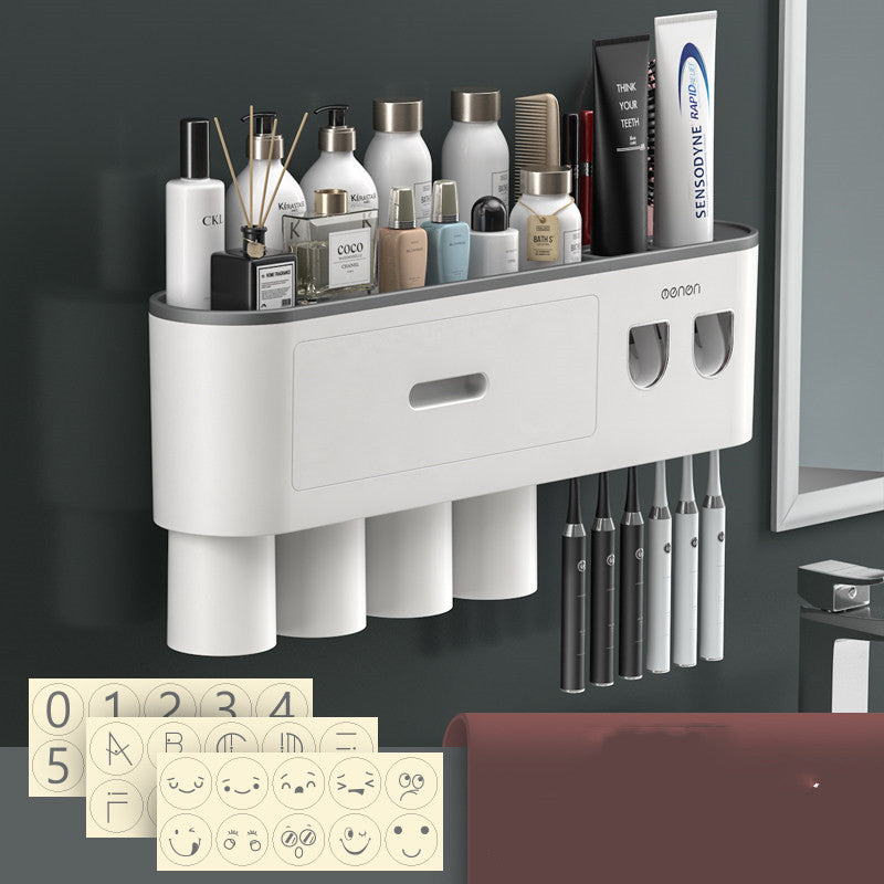 Toothbrush Rack Toothbrush Cup High Grade Gargle Wall Mounted Grey C