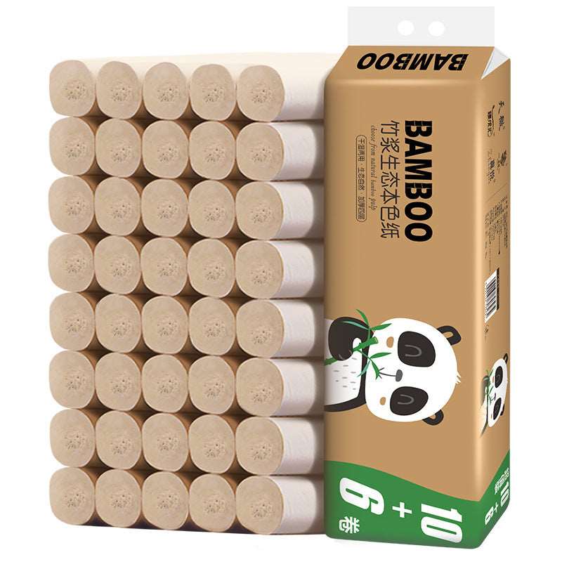 64 Rolls Of Toilet Paper Bamboo Pulp Natural Coreless Roll Paper Wholesale Household Toilet Paper Thickened Tissue Roll Paper Full Box Of Affordable A