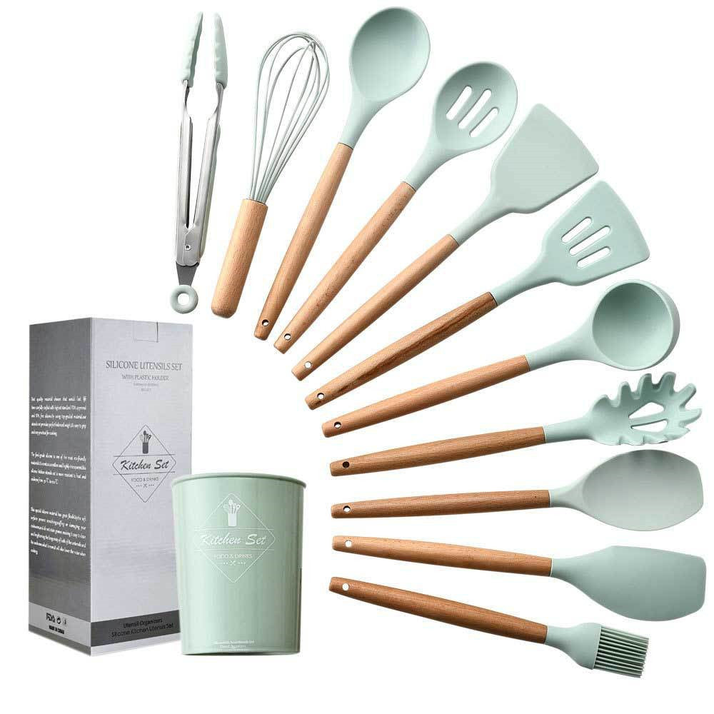 11 pcs non stick spatula kitchenware cooking set 11pcs Boxed with bucket