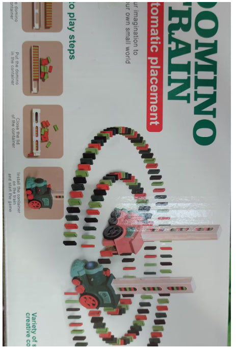 Domino Train Toys Baby Toys Car Puzzle Automatic Release Licensing Electric Building Blocks Train Toy Pink 120PCS