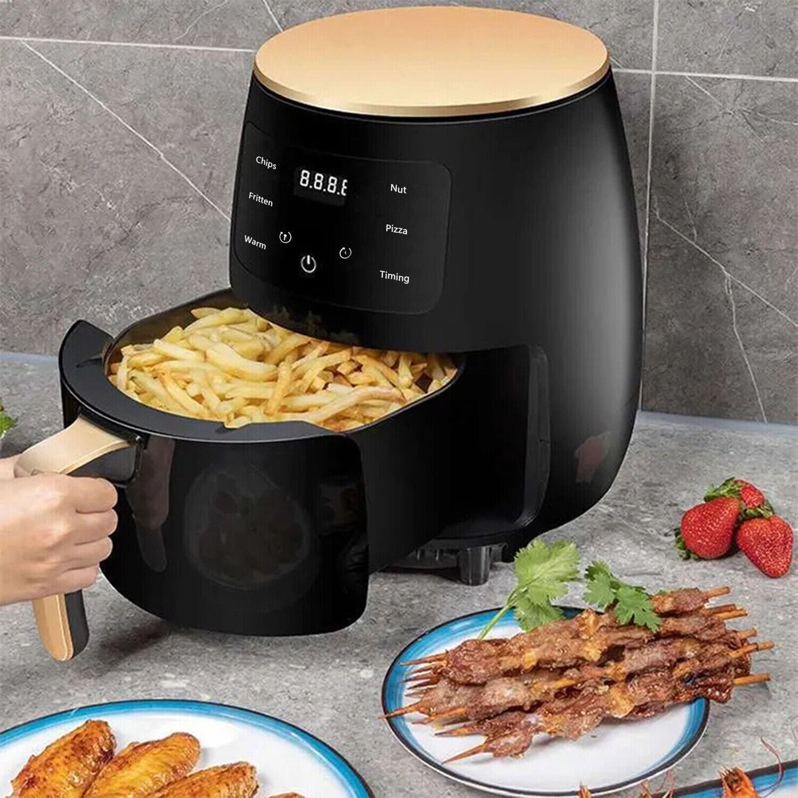 15L Air Fryer Low Fat Healthy Food Oven Cooker Oil Free Frying Chips Timer LCD Black