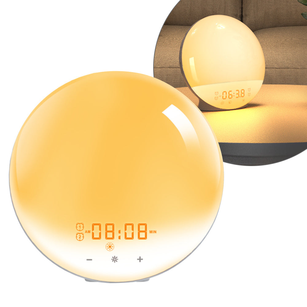 Plugged-in Wake Up Sunrise Simulation Alarm Clock for Kids