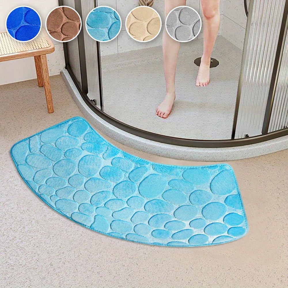 Quick Dry Water Absorbent Shower Carpet with Cobblestone Pattern