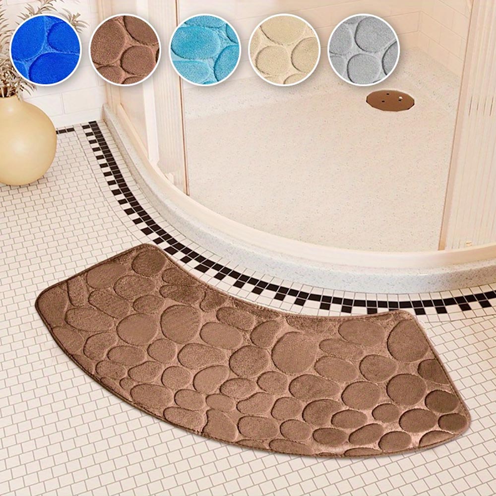 Quick Dry Water Absorbent Shower Carpet with Cobblestone Pattern