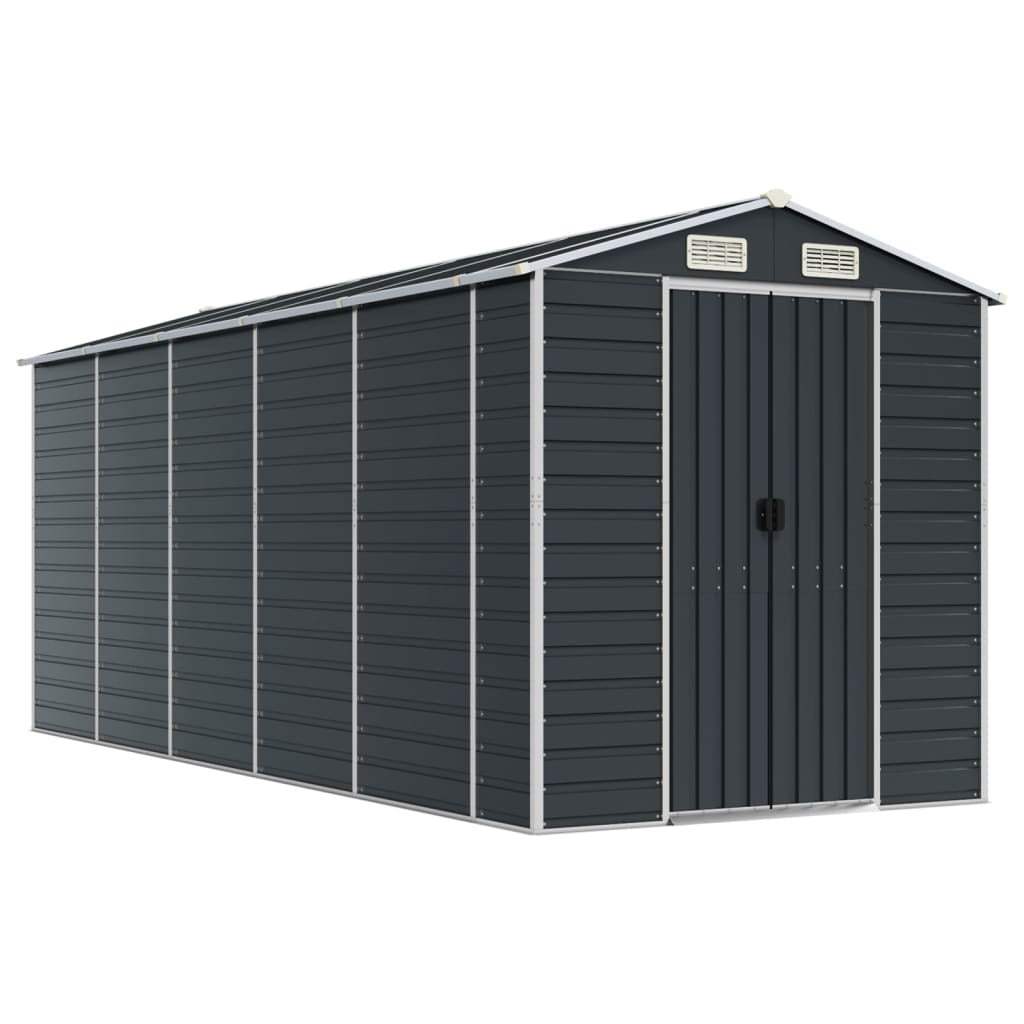 vidaXL Garden Shed Anthracite 191x470x198 cm Galvanised Steel