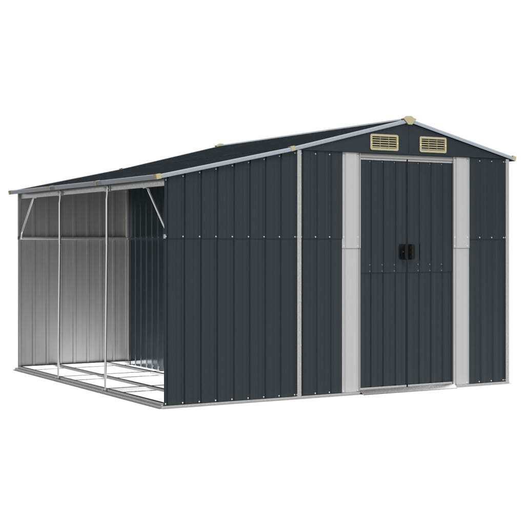 vidaXL Garden Shed Anthracite 277x279x179 cm Galvanised Steel