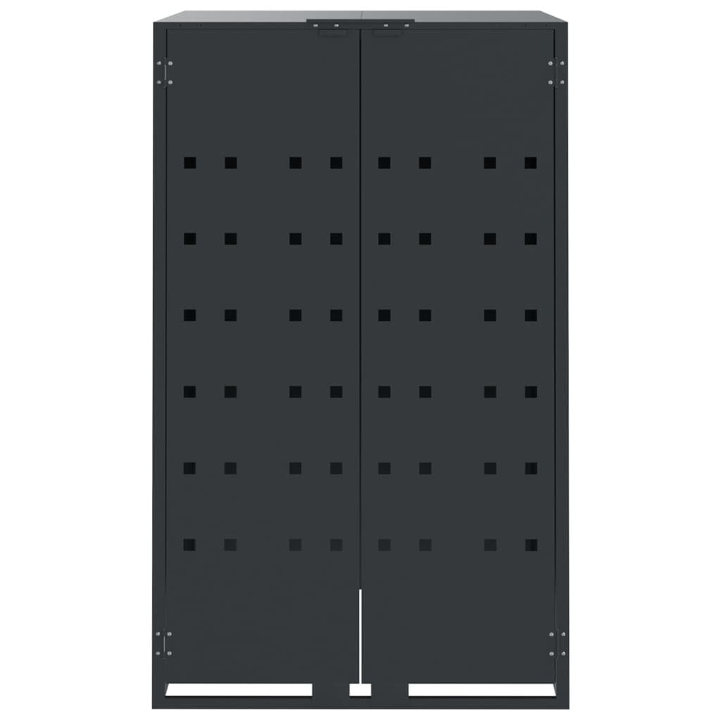 vidaXL Wheelie Bin Storage for 2 Bins Anthracite 138x79x117 cm Steel