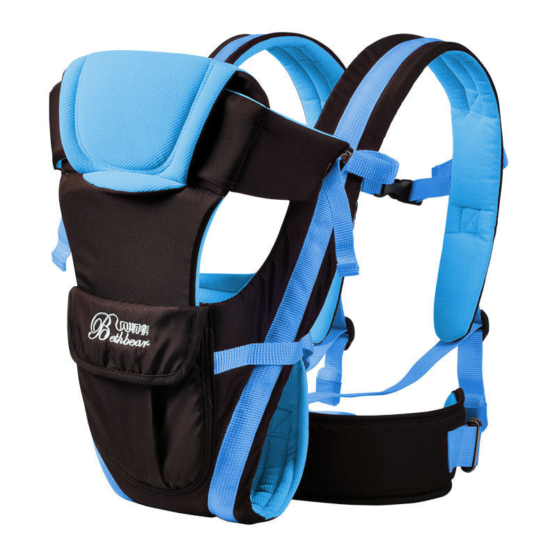 Double Shoulder Baby Carriers Mother and Child Travel Supplies Blue