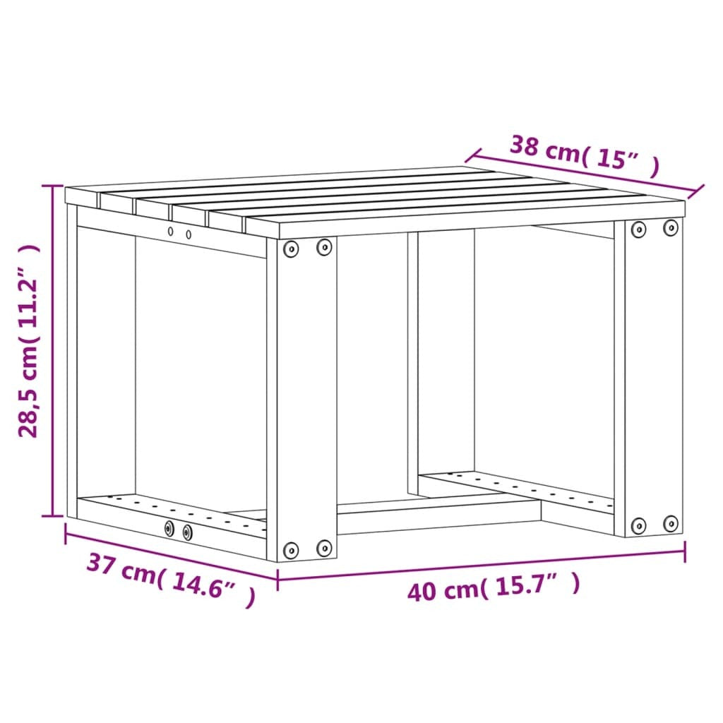 vidaXL 3 Piece Garden Lounge Set White Solid Wood Pine