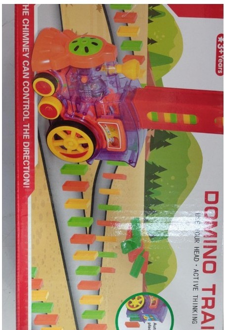 Domino Train Toys Baby Toys Car Puzzle Automatic Release Licensing Electric Building Blocks Train Toy Purple 120PCS