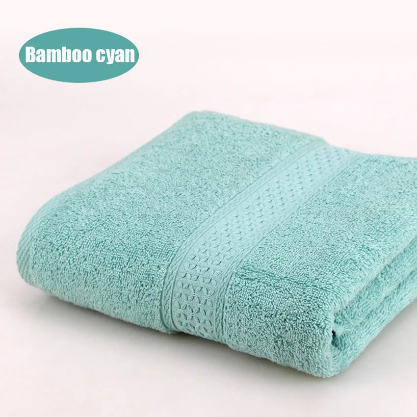 Pure Cotton Super Absorbent Large Towel Bath Towel Bamboo cyan