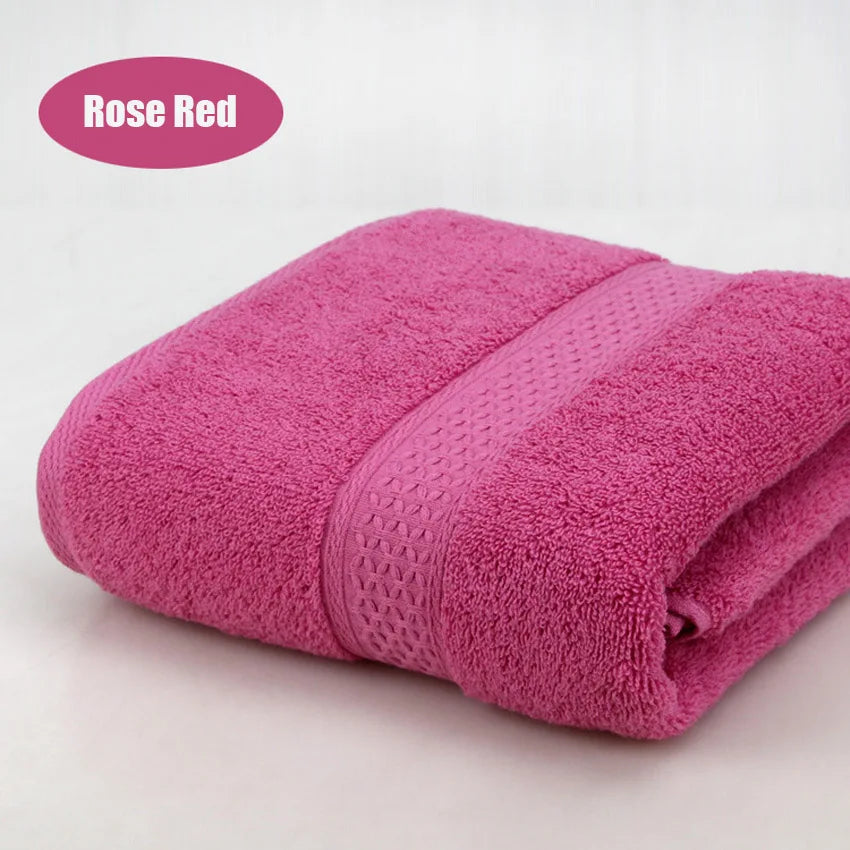 Pure Cotton Super Absorbent Large Towel Bath Towel Rose Red