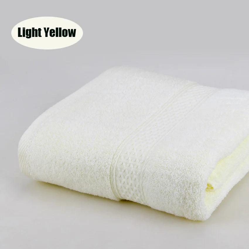 Pure Cotton Super Absorbent Large Towel Bath Towel Light Yellow