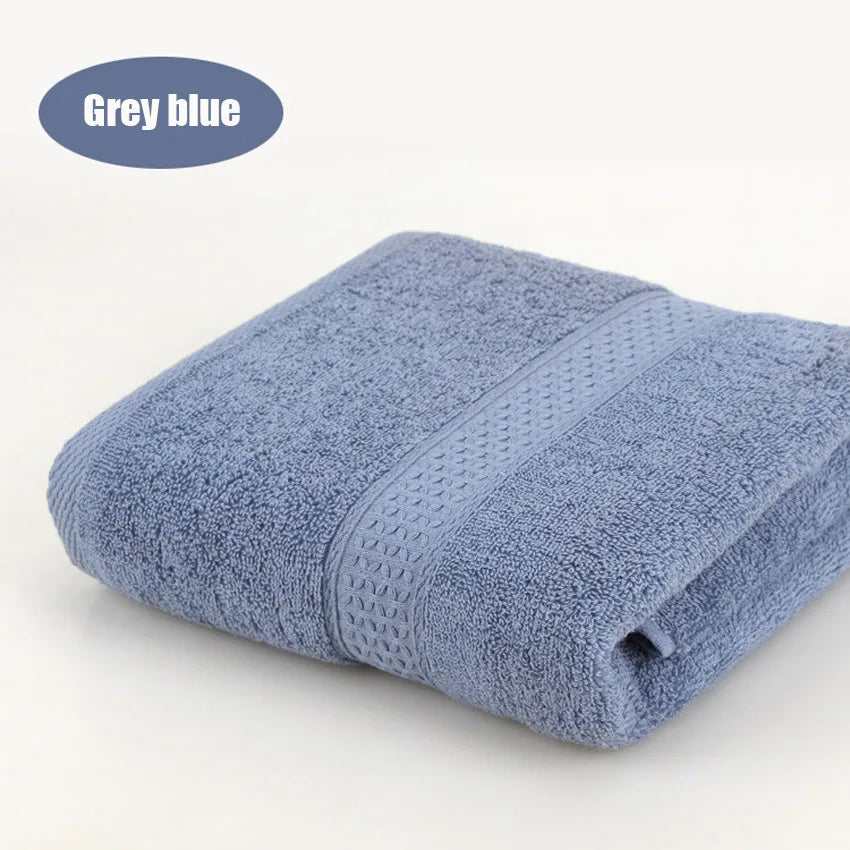 Pure Cotton Super Absorbent Large Towel Bath Towel Gray Blue