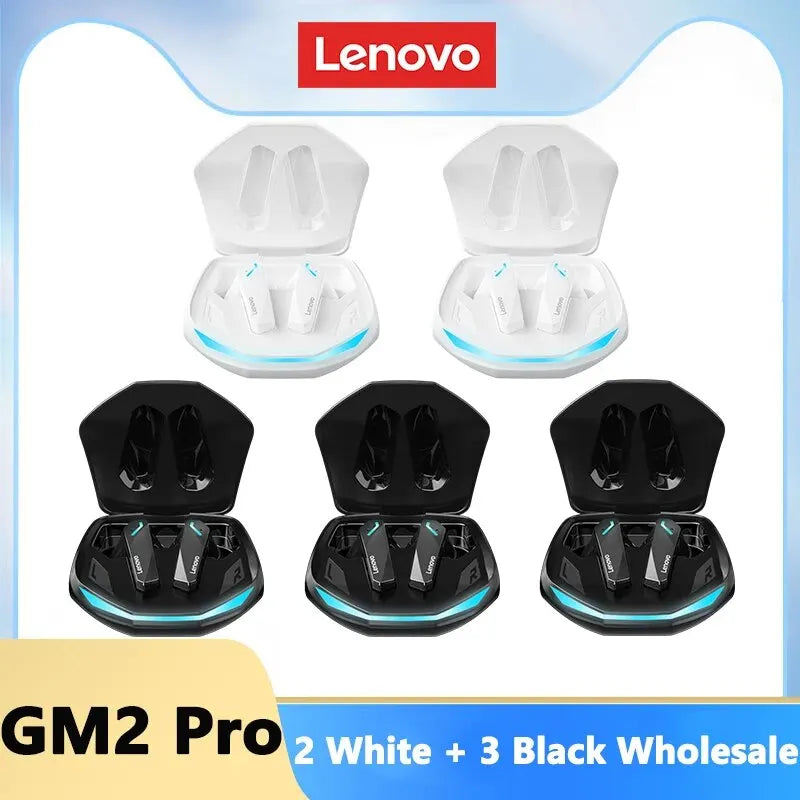 Lenovo GM2 Pro Bluetooth 5.3 Earphones Sports Headset Wireless In-Ear Gaming Low Latency Dual Mode Music Headphones New GM2Pro Black3 White2