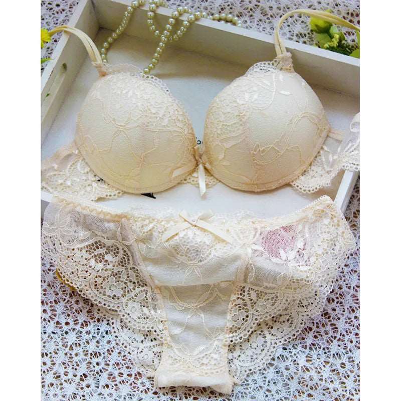 Women Lingerie Set Fashion Lace Lingerie Sets For Ladies Soild Color Bra Comfortable Intimates Underwear Suit Female