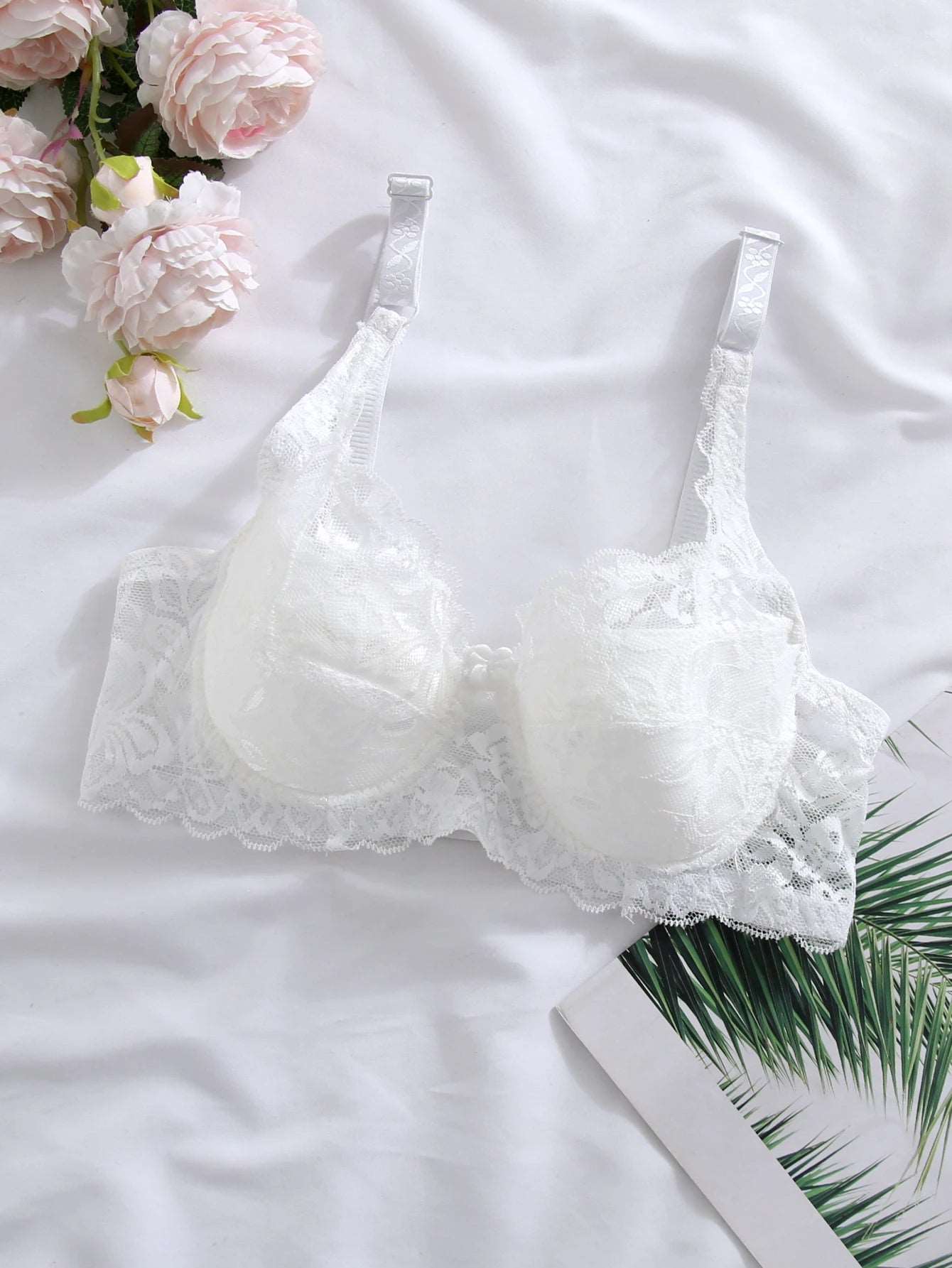 Bra Lace Women's Bra Push Up Bra With Padding Transparent Underwear Plus Size Lady Lingerie Female Underwear Tops Brassiere White Padded