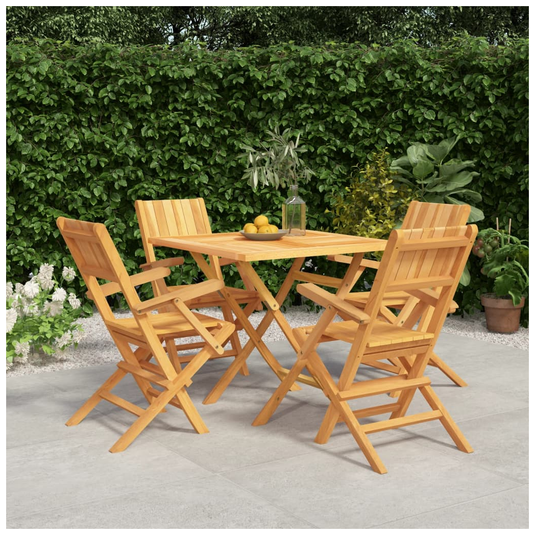 vidaXL 5 Piece Garden Dining Set Solid Wood Teak