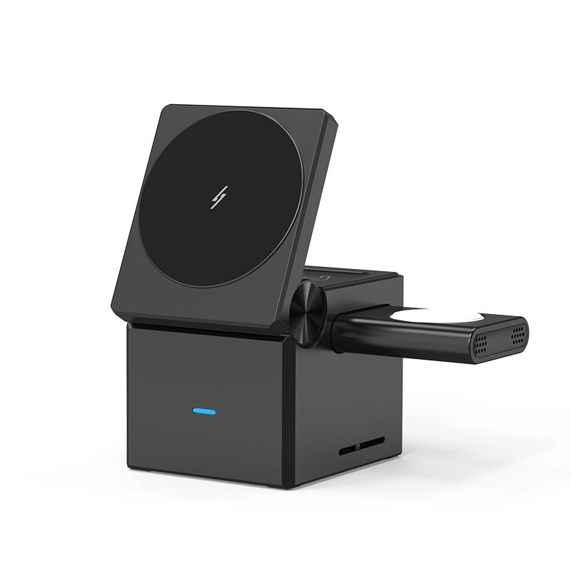 Black 15w Three-in-one Wireless Charger Black