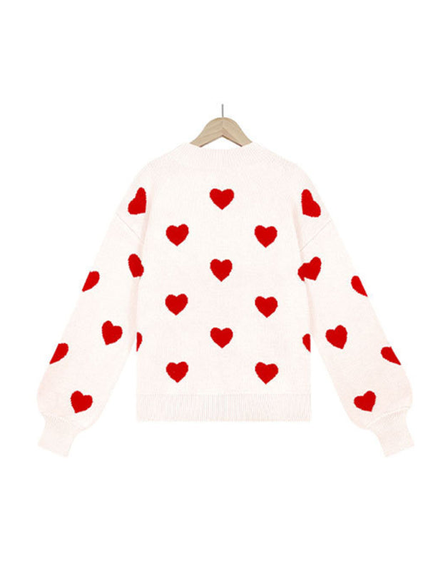 Heart Pullover Women's Knitwear Large Size Loose Sweater