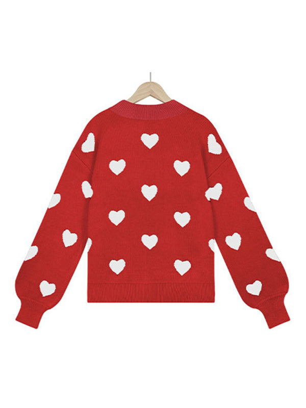 Heart Pullover Women's Knitwear Large Size Loose Sweater